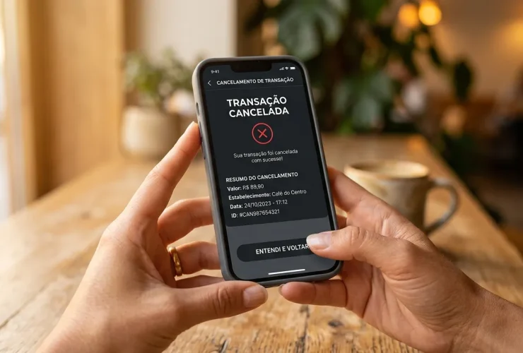 Como cancelar um Pix no celular com app de pagamento.