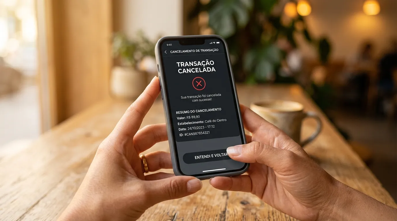 Como cancelar um Pix no celular com app de pagamento.