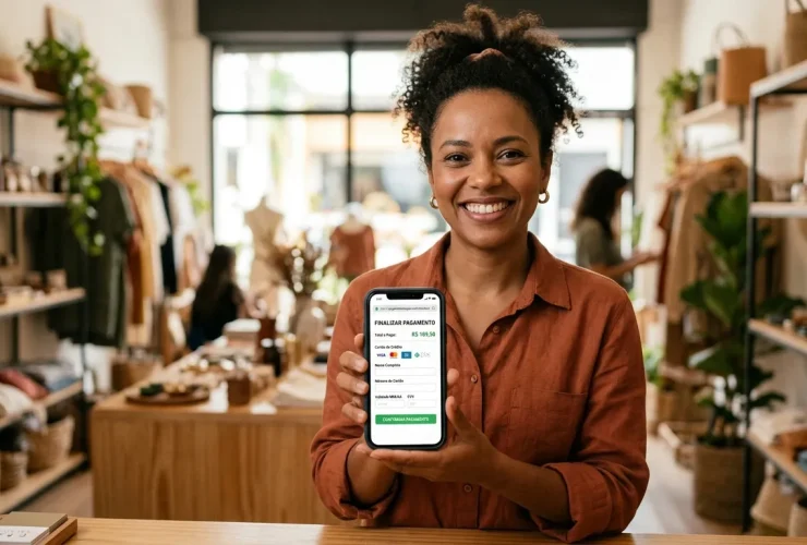 Segurança em link de pagamento para vendas online protegidas.