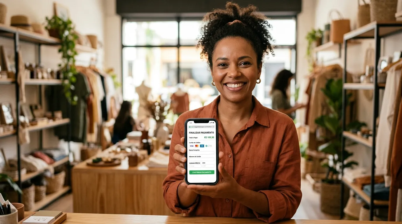 Segurança em link de pagamento para vendas online protegidas.