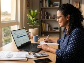 microempreendedora realiza a declaração anual do Simples Nacional no computador