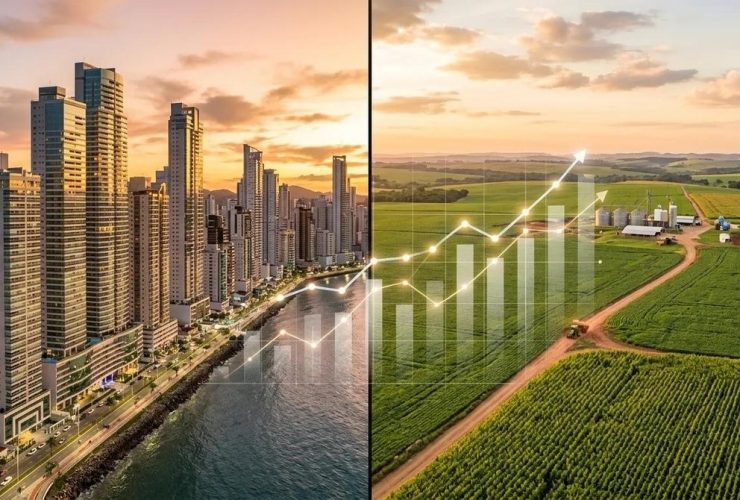 Comparação visual entre investimentos CRI e CRA