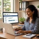 Microempreendedora acessando o portal DET para atualização cadastral