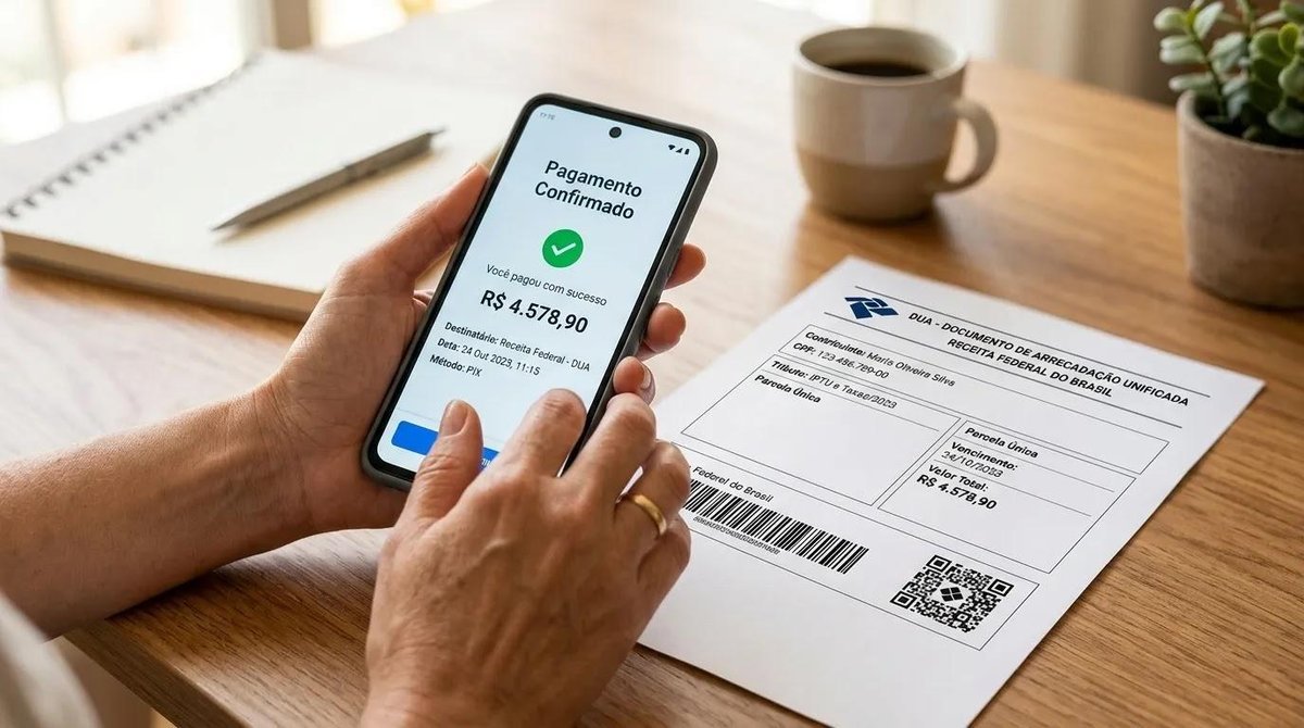 pessoa pagando o Simples Nacional através de guia DAS no celular