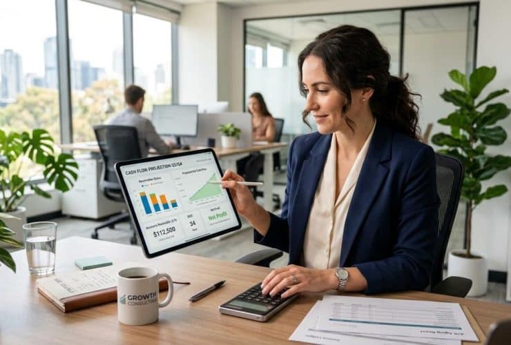 Pessoa aprendendo como funciona a antecipação de recebíveis, acompanhando o adiantamento de valores de vendas para melhorar o fluxo de caixa do negócio.