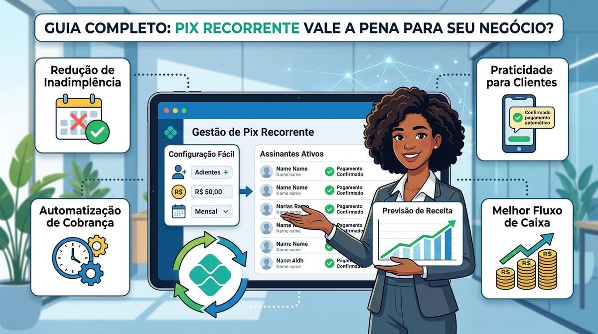 Guia para avaliar se o Pix Recorrente vale a pena para um negócio, considerando benefícios, custos, praticidade e impacto na gestão financeira.