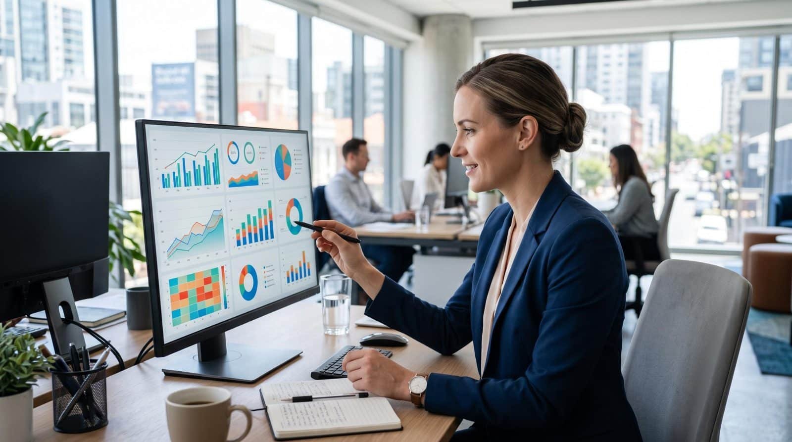 Pessoa analisando gráficos de indicadores financeiros em uma planilha no computador